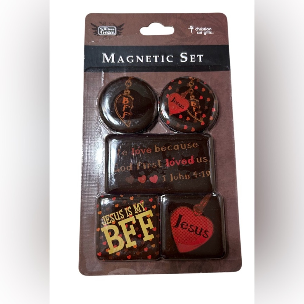 Christian Art Gifts Magnetic Set - Brown and Red - Picture 2 of 2